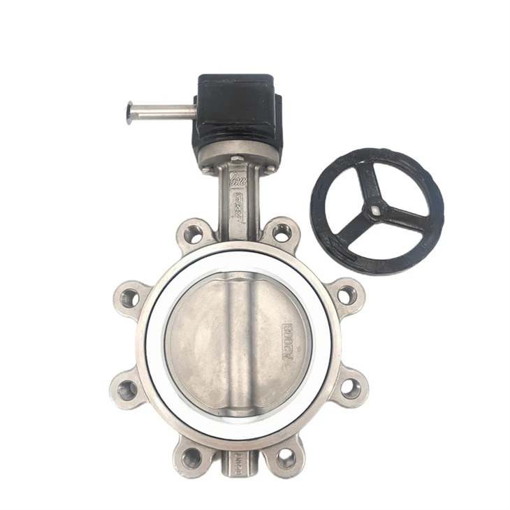 316L Snekkegear Lug Type PTFE Butterfly Ventil